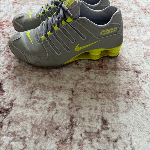 Nike Shox Gray Sneakers with Neon Accents - Picture 2 of 7